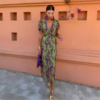 Ernestina | Vestido Comprido Floral Verde