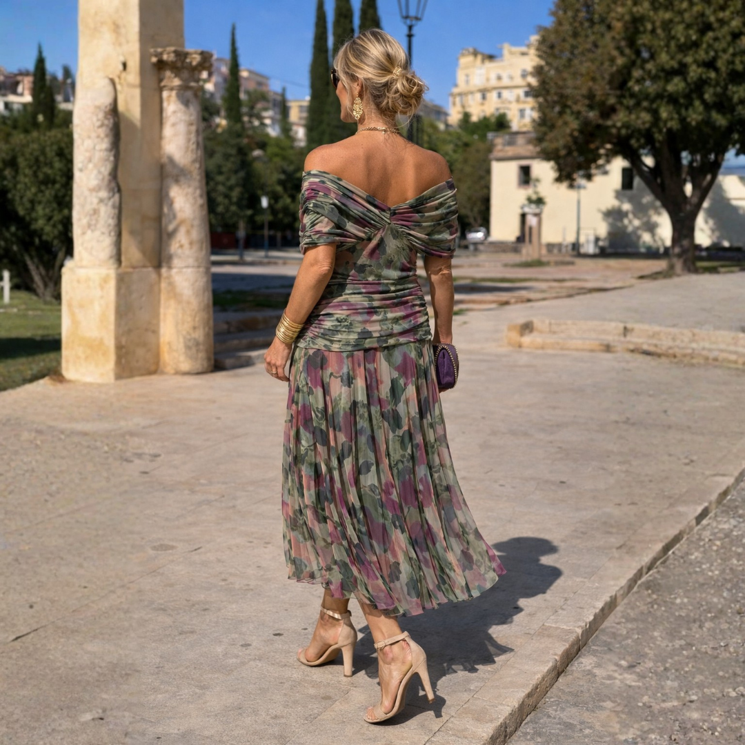 Micaela | Vestido Comprido com Ombros Descobertos