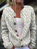 Concepción | Cardigan de Malha Vintage Floral