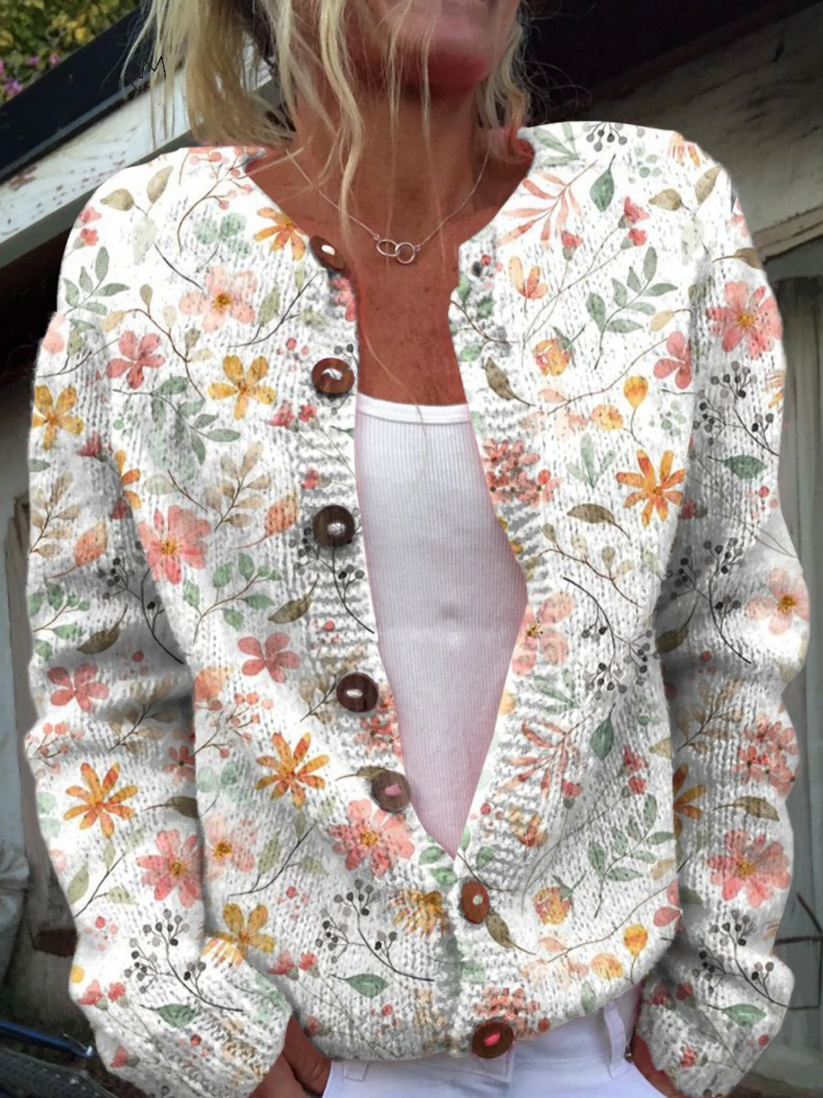 Dolores | Cardigan de Malha Vintage Floral
