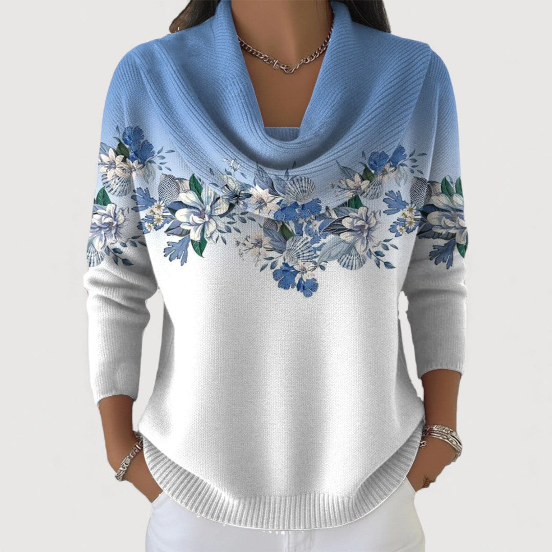Aurora | Camisola Floral de Gola Alta
