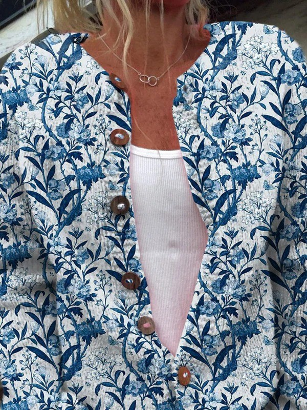 Carmen | Cardigan Vintage Floral com Botões