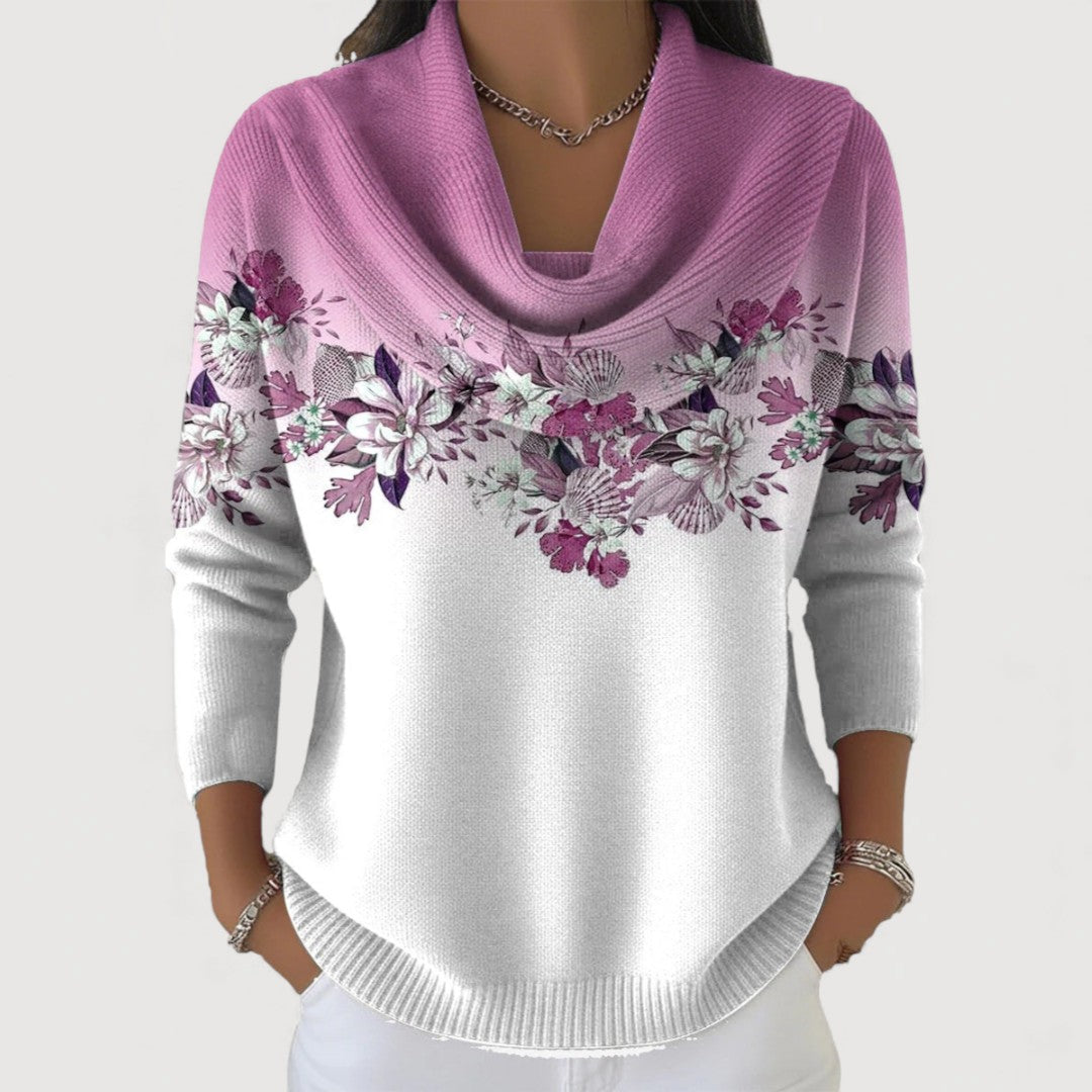 Aurora | Camisola Floral de Gola Alta