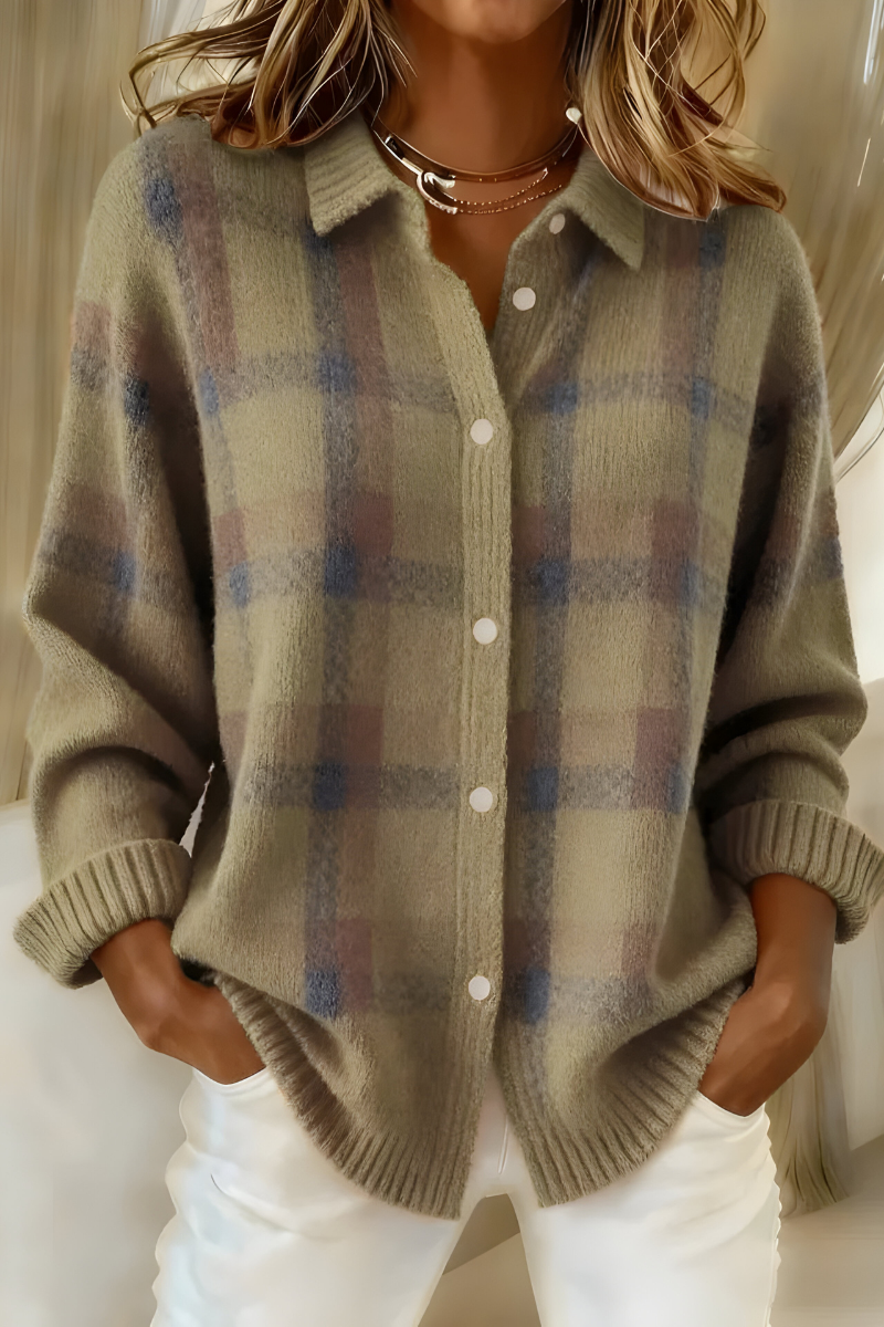 Fiammetta | Cardigan de Malha aos Quadrados