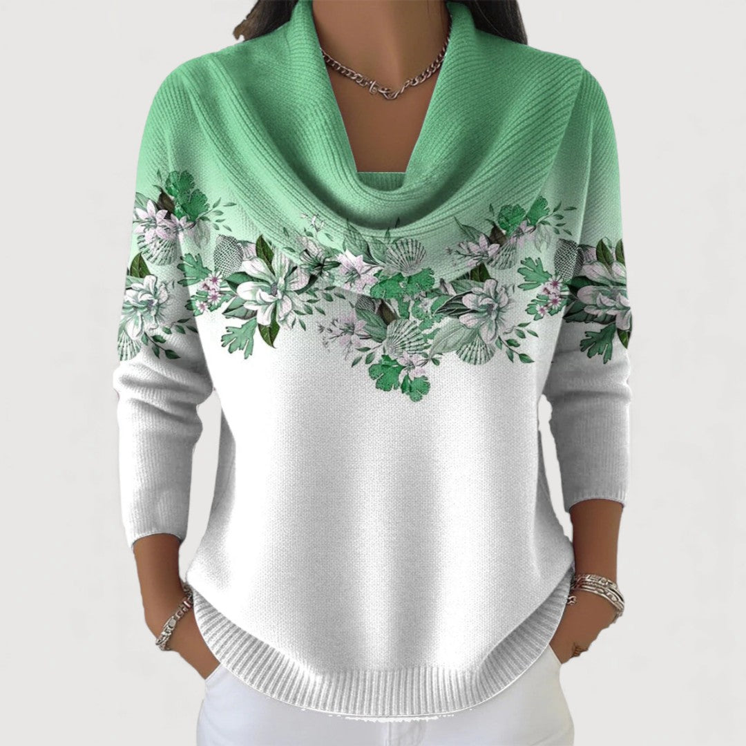 Aurora | Camisola Floral de Gola Alta