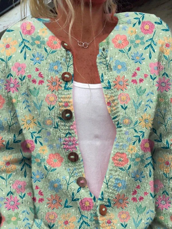 Mercedes | Cardigan Vintage Floral de Mulher