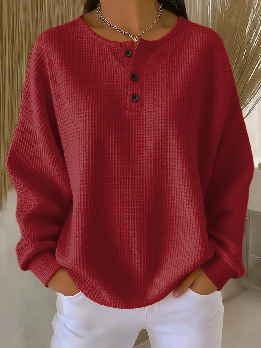 Miranda | Sweatshirt Henley Texturada