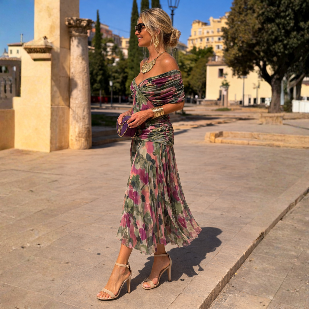 Micaela | Vestido Comprido com Ombros Descobertos