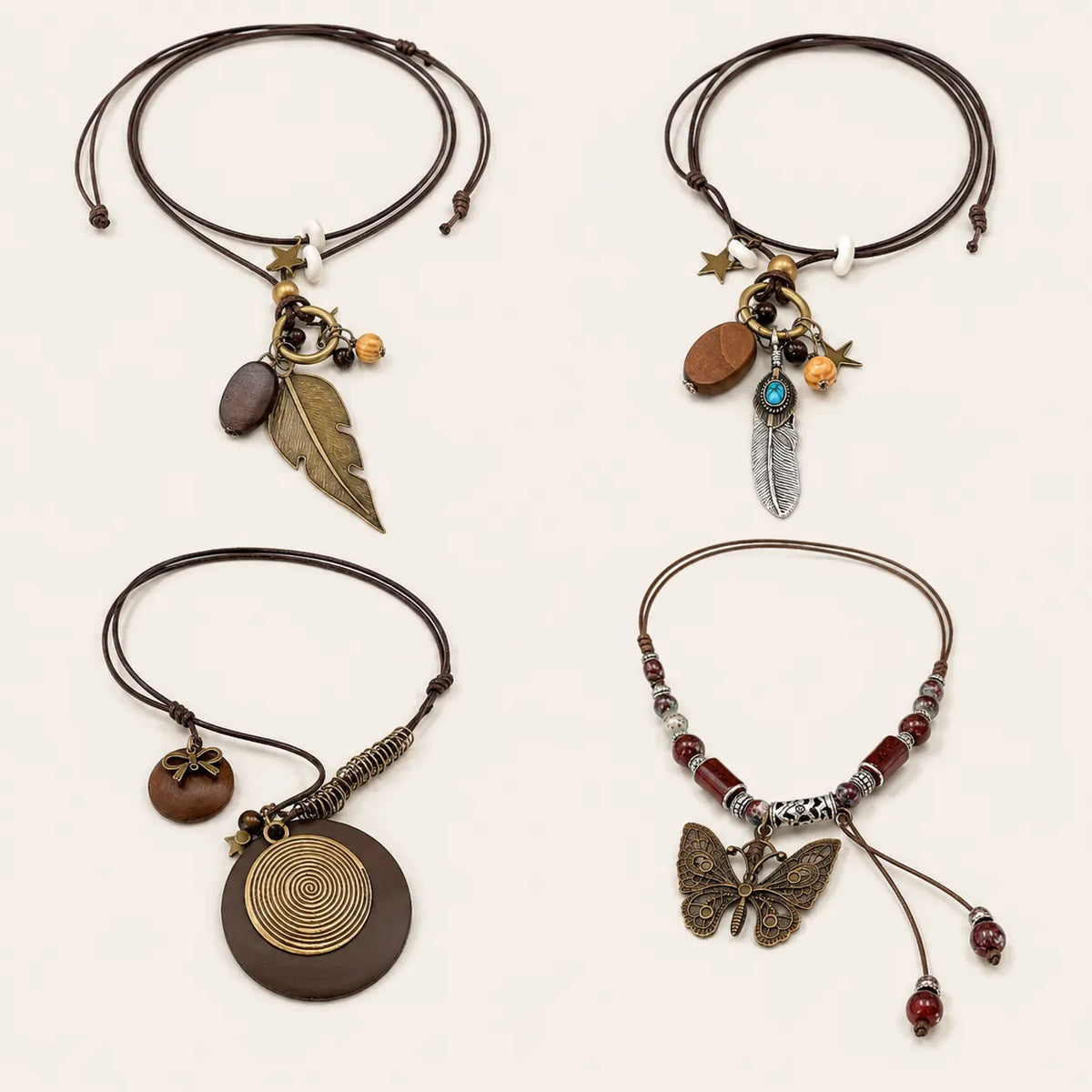 Conjunto de 4 Pendentes Boho