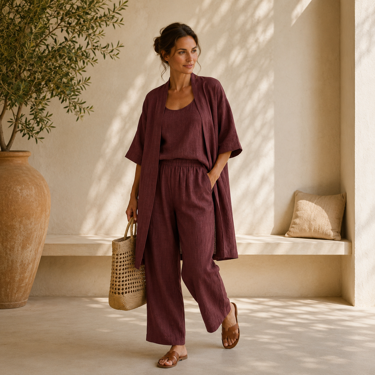 Clara | Conjunto de Linho Premium de 3 Peças
