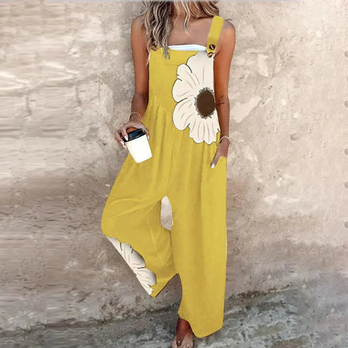 Alicia | Jardineira Estampada Confortável