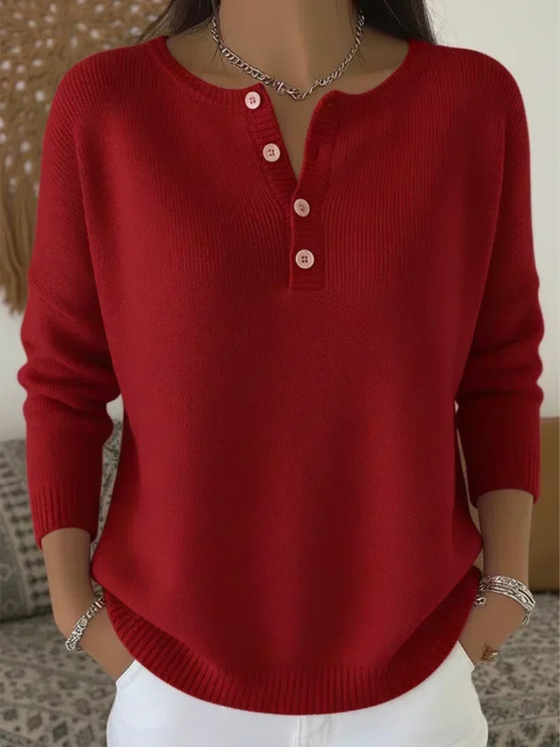Ernesta | Camisola de Malha com Botões Henley