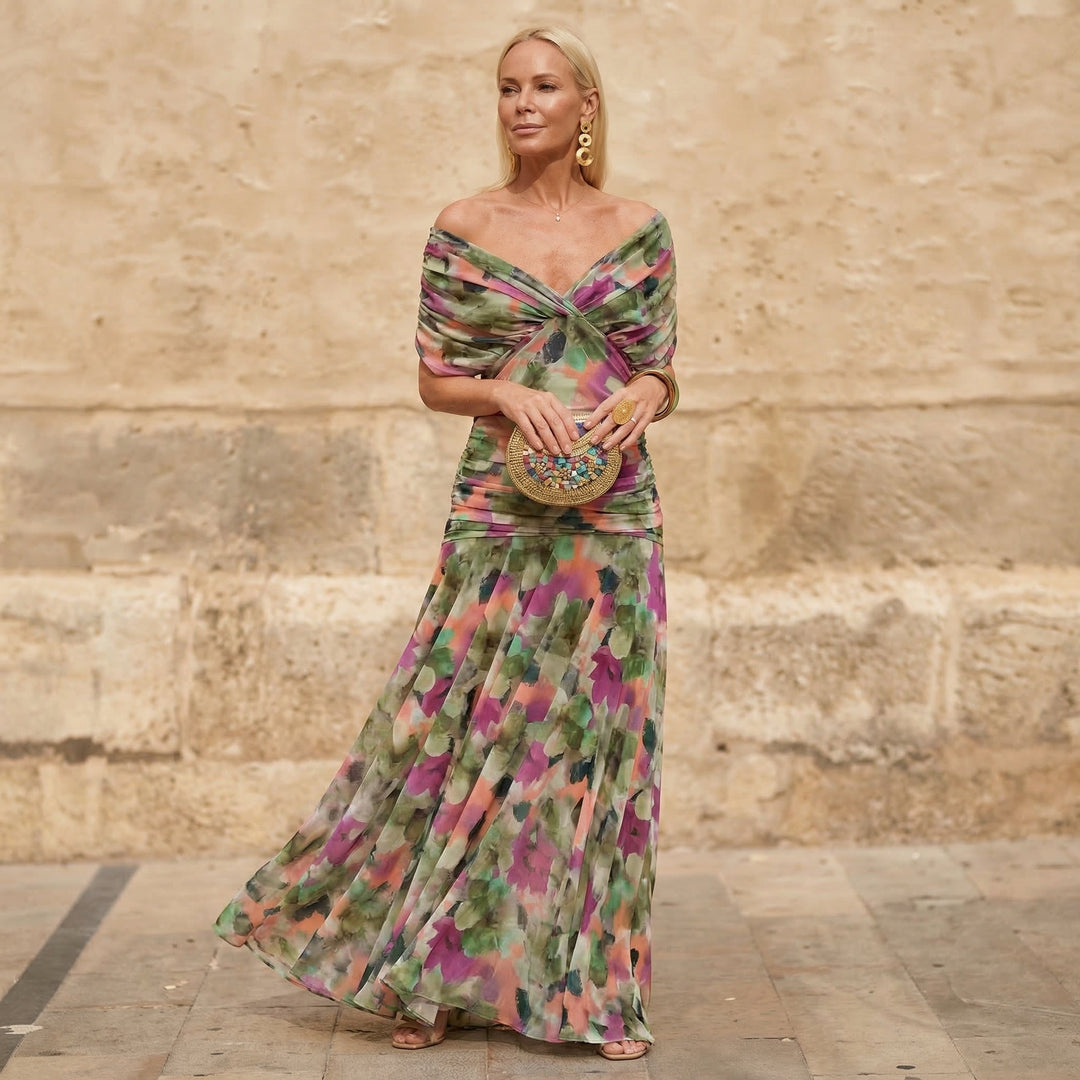 Ignacia | Vestido Comprido Plissado Floral