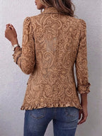 Noemi | Casaco Boémio Floral Vintage com Folhos
