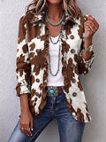 Lucia | Casaco Estampado Vaca com Folhos