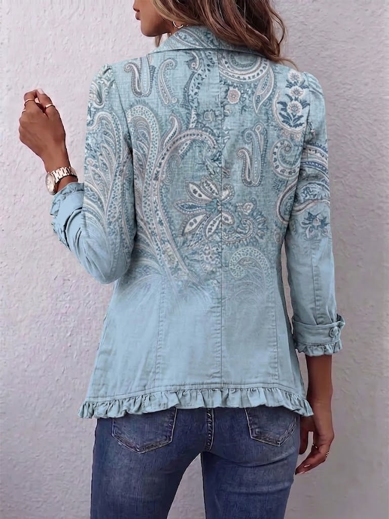 Emilia | Casaco Paisley Vintage com Folhos