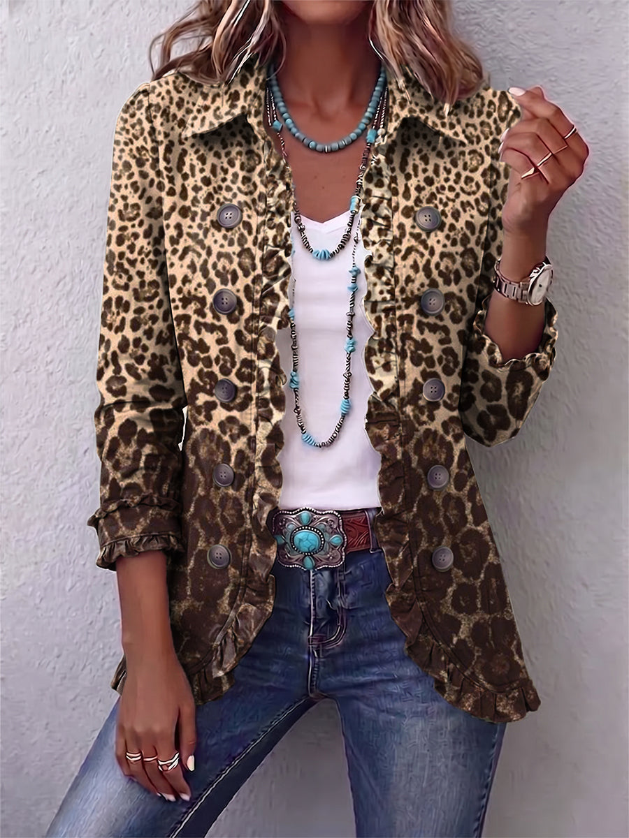 Lucia | Casaco Leopardo com Folhos