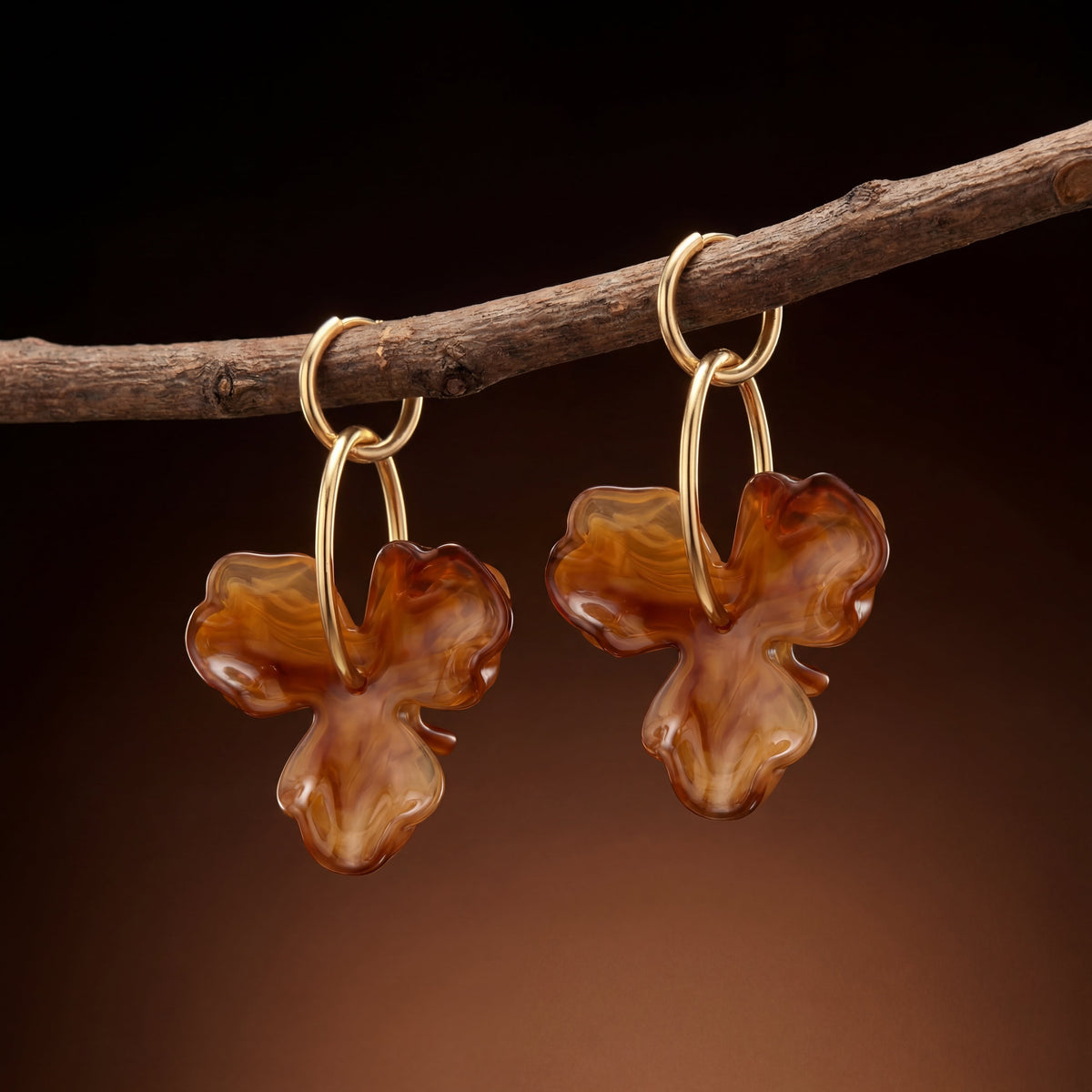 Brincos com Pendente de Flor