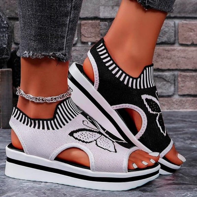 Camelia | Sandálias de Plataforma Peep-Toe Casuais para Mulher – Salto de Plataforma Confortável e Design Respirável – Perfeitas para a Praia, Férias ou o Dia a Dia – Elegantes e Leves ☀️✨