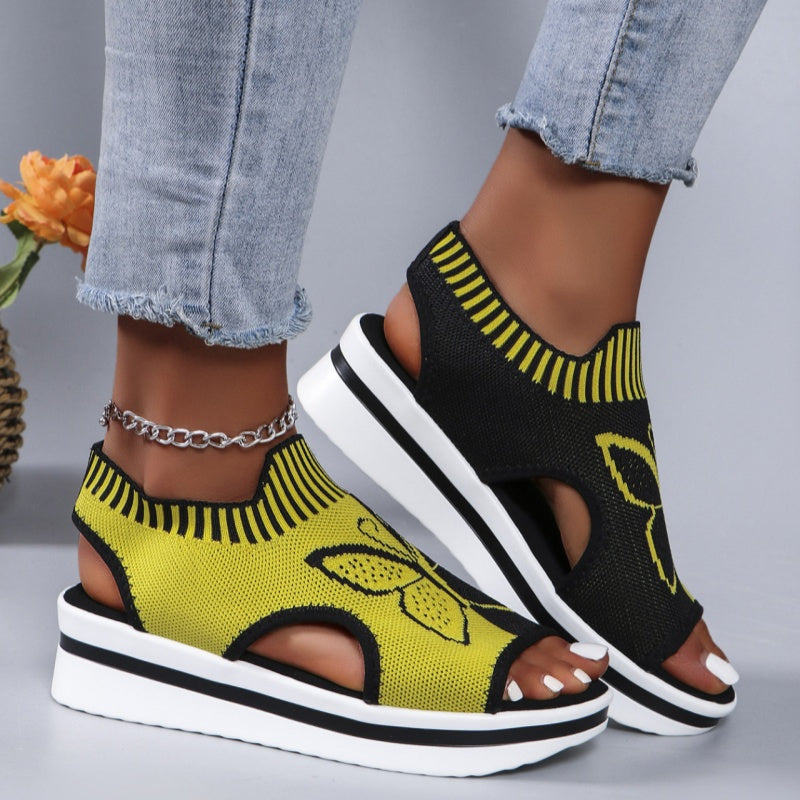 Camelia | Sandálias de Plataforma Peep-Toe Casuais para Mulher – Salto de Plataforma Confortável e Design Respirável – Perfeitas para a Praia, Férias ou o Dia a Dia – Elegantes e Leves ☀️✨