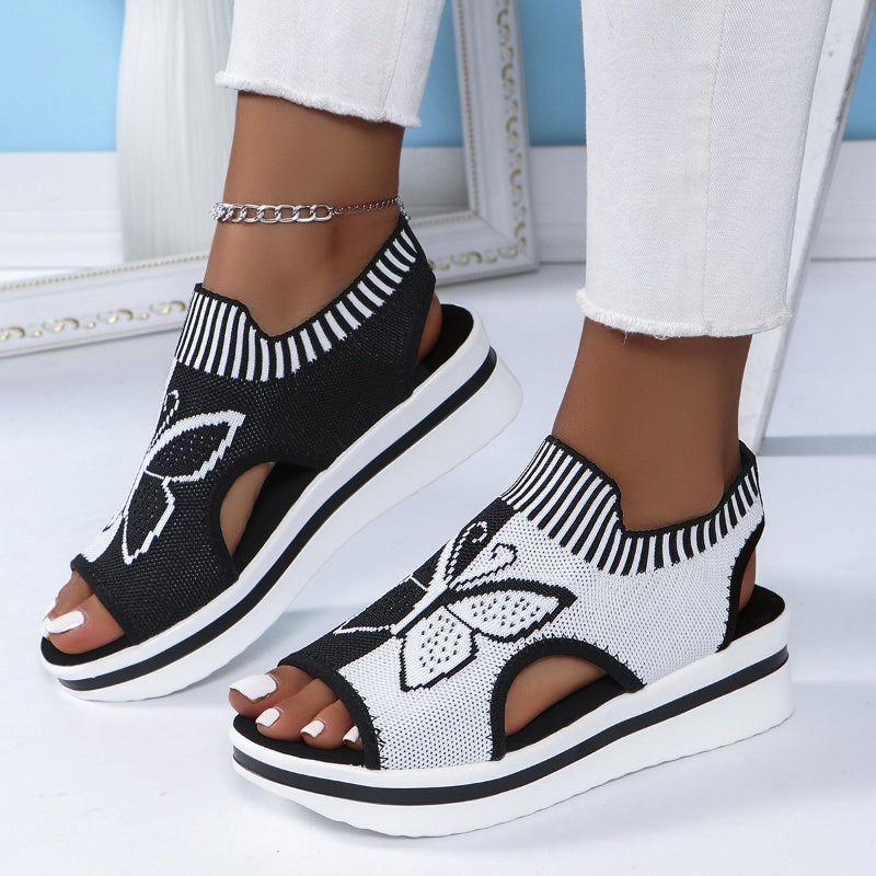 Camelia | Sandálias de Plataforma Peep-Toe Casuais para Mulher – Salto de Plataforma Confortável e Design Respirável – Perfeitas para a Praia, Férias ou o Dia a Dia – Elegantes e Leves ☀️✨