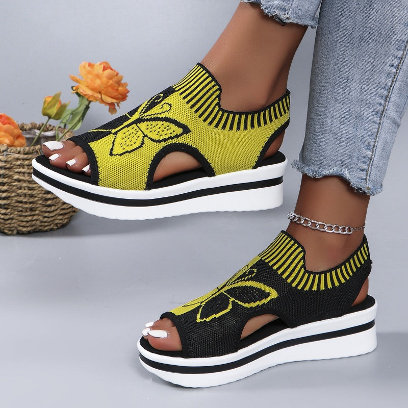 Camelia | Sandálias de Plataforma Peep-Toe Casuais para Mulher – Salto de Plataforma Confortável e Design Respirável – Perfeitas para a Praia, Férias ou o Dia a Dia – Elegantes e Leves ☀️✨